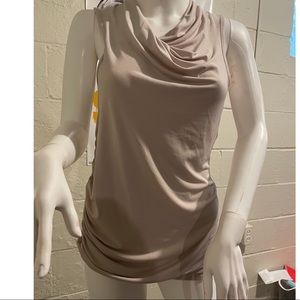 Calvin Klein Petite Size Drape Neck Matte Jersey Shell!